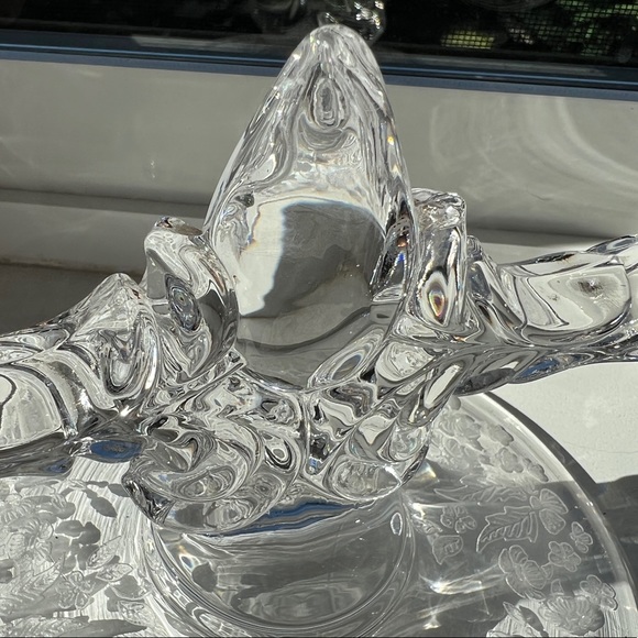 Vintage Glass New Martinsville Double Arm Candlestick Holder Meadow Wreath - Picture 9 of 16